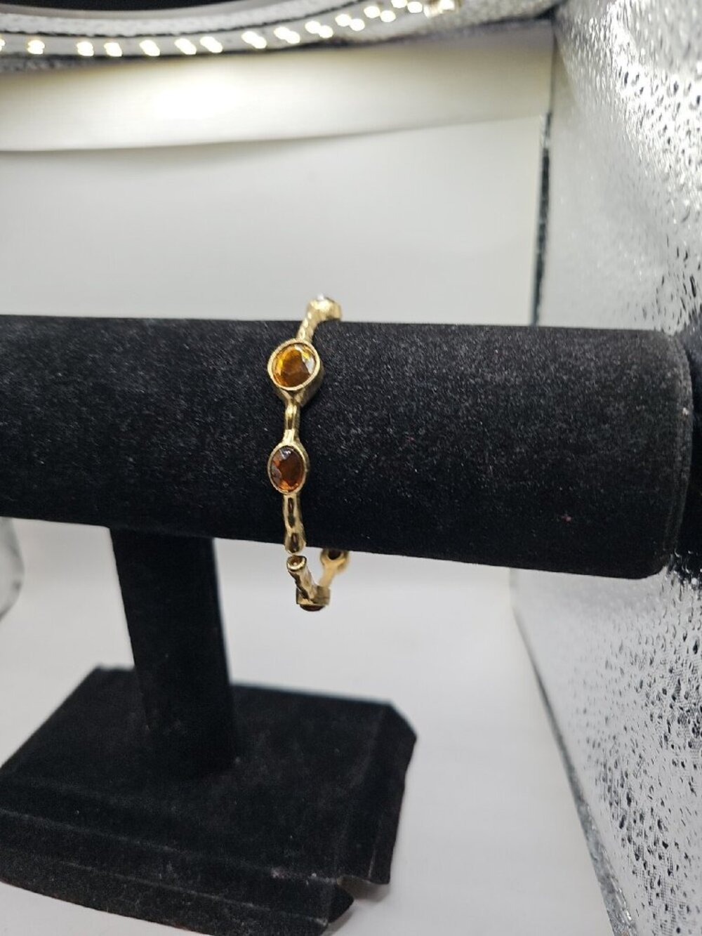 STRETCH Bracelet AVON Gold -Tone Honey Colored Stones